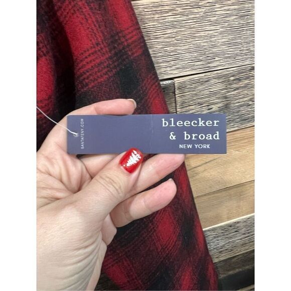 BLEECKER & BROAD NEW YORK NWT Men's Red & Black Plaid Zipper Coat jacket Sz XS - Picture 4 of 5